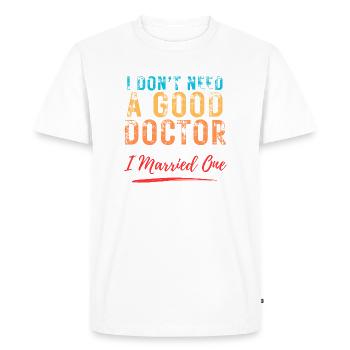 Doctor Spouse: Humorous Doctor Design - Men's Premium Organic T-Shirt - white - Front - Nico (187cm)