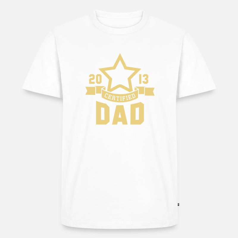 CERTIFIED DAD 2013 STAR Daddy - Männer Premium Bio T-Shirt - Weiß