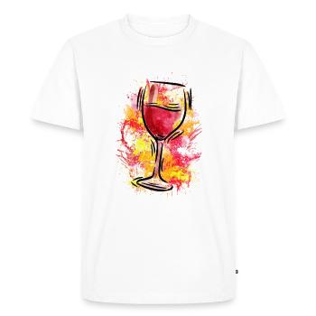 Verre à vin rouge vin art - T-shirt Premium bio Homme - blanc - Devant - Nico (187cm)