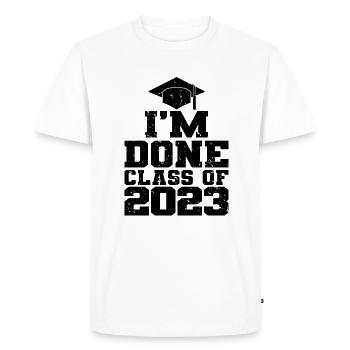 J’ai terminé le cadeau de la fête de fin d’études de la classe 2023 - T-shirt Premium bio Homme - blanc - Devant - Nico (187cm)