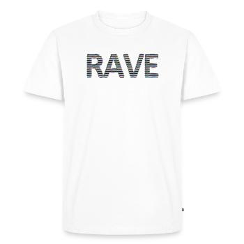 Lettrage rave Trippin Lines raving neon black - T-shirt Premium bio Homme - blanc - Devant - Nico (187cm)