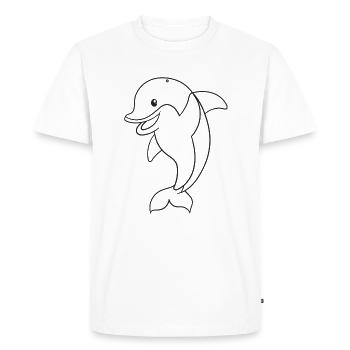 dolphin, mammal, gift, gift idea - Men's Premium Organic T-Shirt - white - Front - Nico (187cm)