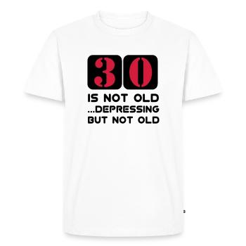 30 dreizigster thirty birthday, 30 is not old - Men's Premium Organic T-Shirt - white - Front - Nico (187cm)