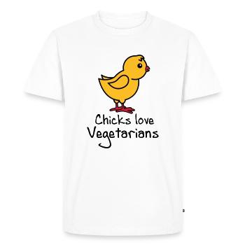 vegetarians - Men's Premium Organic T-Shirt - white - Front - Nico (187cm)