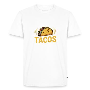 Taco Design - Nourris-moi et dis que je suis jolie - T-shirt Premium bio Homme - blanc - Devant - Nico (187cm)