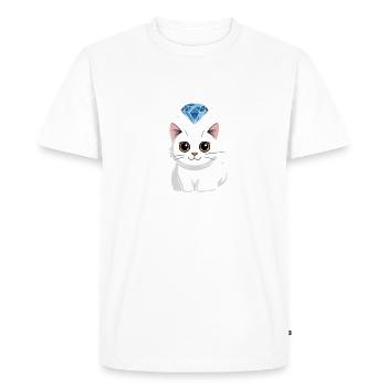 Dreams are made of diamonds, cats, naps - Men's Premium Organic T-Shirt - white - Front - Nico (187cm)