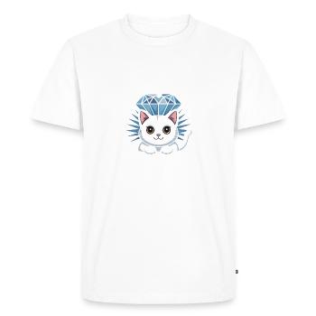 Dreams are made of diamonds, cats, naps - Men's Premium Organic T-Shirt - white - Front - Nico (187cm)