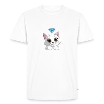 Dreams are made of diamonds, cats, naps - Men's Premium Organic T-Shirt - white - Front - Nico (187cm)