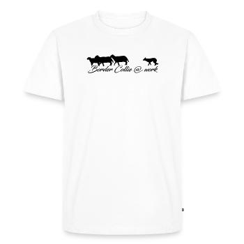 Méfiez-vous du Border Collie - T-shirt Premium bio Homme - blanc - Devant - Nico (187cm)