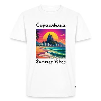 Copacabana Ambiance estivale Été, Soleil, Brésil - T-shirt Premium bio Homme - blanc - Devant - Nico (187cm)
