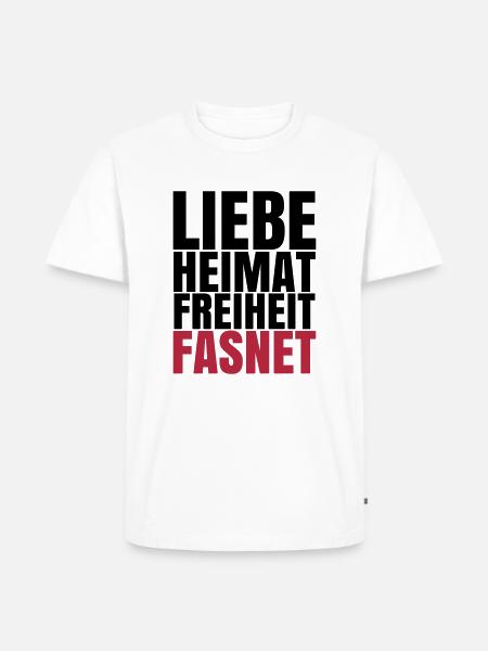LIEBE HEIMAT FASNET - Männer Premium Bio T-Shirt - Weiß
