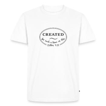 Christian Design Created for Such a Time as This. - Men's Premium Organic T-Shirt - white - Front - Nico (187cm)