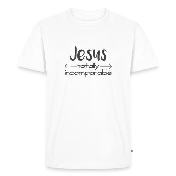 Christian Design Jésus, totalement incomparable - T-shirt Premium bio Homme - blanc - Devant - Nico (187cm)