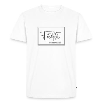 Christian Design Faith Hébreux 11:6 - T-shirt Premium bio Homme - blanc - Devant - Nico (187cm)