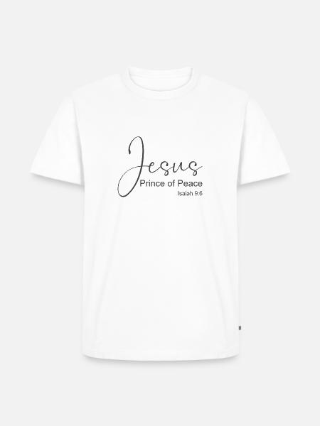 Christian Design Jesus, Prince of Peace Isaiah 9 - Men's Premium Organic T-Shirt - white