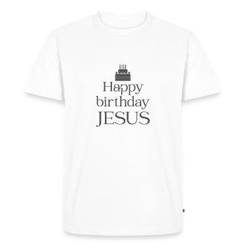 Conception chrétienne de Noël Joyeux anniversaire Jésus - T-shirt Premium bio Homme - blanc - Devant - Nico (187cm)