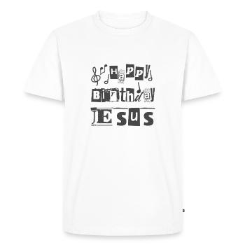 Conception chrétienne de Noël Joyeux anniversaire Jésus - T-shirt Premium bio Homme - blanc - Devant - Nico (187cm)