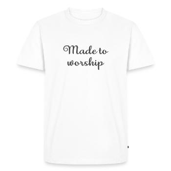 Christian Design Made to Worship - Men's Premium Organic T-Shirt - white - Front - Nico (187cm)