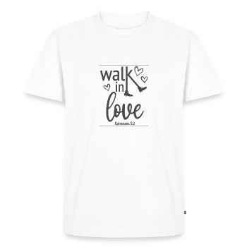 Christian Design Walk in Love Ephesians 5 verse 2 - Men's Premium Organic T-Shirt - white - Front - Nico (187cm)