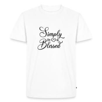 Le design chrétien tout simplement béni - T-shirt Premium bio Homme - blanc - Devant - Nico (187cm)