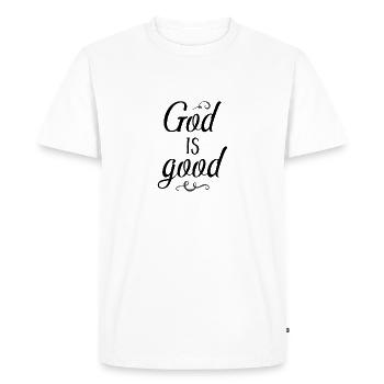 Dieu du design chrétien est bon - T-shirt Premium bio Homme - blanc - Devant - Nico (187cm)