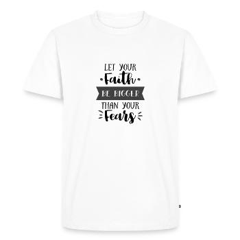 Christian Design Que votre foi soit plus grande que - T-shirt Premium bio Homme - blanc - Devant - Nico (187cm)