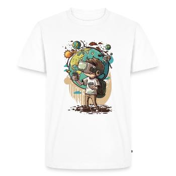 Visionnaire virtuel - T-shirt Premium bio Homme - blanc - Devant - Nico (187cm)