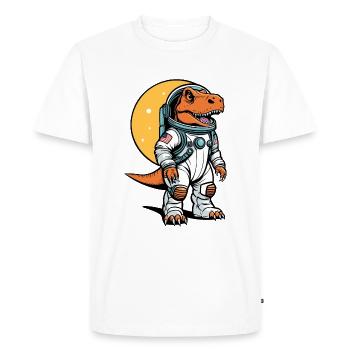 Illustration d’astronaute dinosaure - T-shirt Premium bio Homme - blanc - Devant - Nico (187cm)