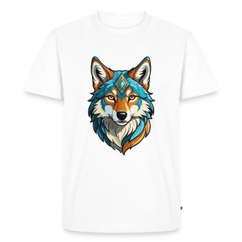 Illustration fantastique de loup - T-shirt Premium bio Homme - blanc - Devant - Nico (187cm)