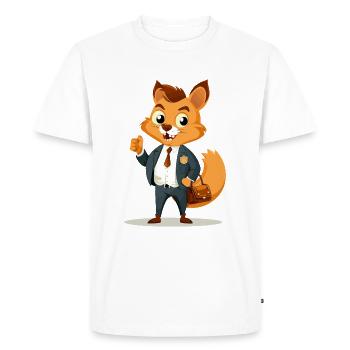 Banquier Écureuil - T-shirt Premium bio Homme - blanc - Devant - Nico (187cm)