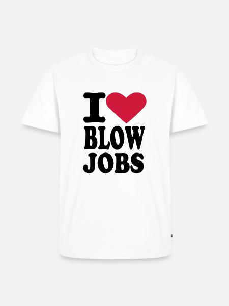 Blowjobs - Männer Premium Bio T-Shirt - Weiß