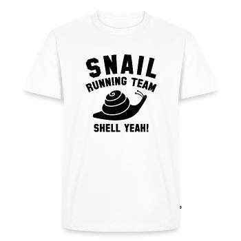 Snail Running Team - Men's Premium Organic T-Shirt - white - Front - Nico (187cm)