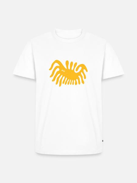 Gimme Five - Monster sagt hallo - Männer Premium Bio T-Shirt - Weiß