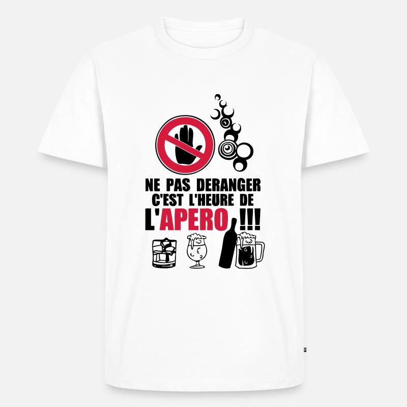 Zeit apero2 nicht stören - Männer Premium Bio T-Shirt - Weiß
