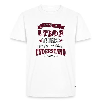 its a linda name forename thing - Men's Premium Organic T-Shirt - white - Front - Nico (187cm)