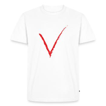 V - T-shirt Premium bio Homme - blanc - Devant - Nico (187cm)