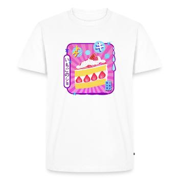 Gâteau aux fraises Vintage Japan Kanji - T-shirt Premium bio Homme - blanc - Devant - Nico (187cm)