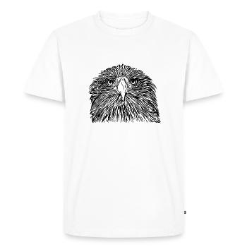 Portrait d’aigle pour les ornithologues amateurs - T-shirt Premium bio Homme - blanc - Devant - Nico (187cm)