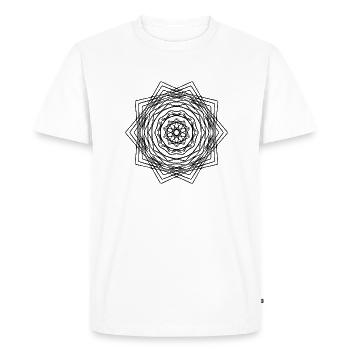 Forme carrée géométrique Mandala - T-shirt Premium bio Homme - blanc - Devant - Nico (187cm)