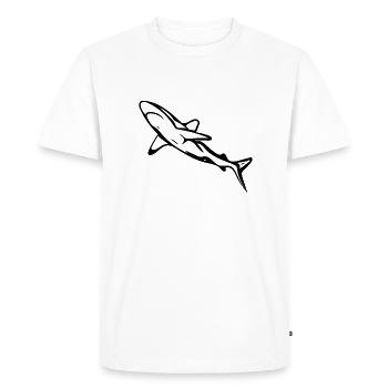 Elegant sleek deep-sea shark - Men's Premium Organic T-Shirt - white - Front - Nico (187cm)