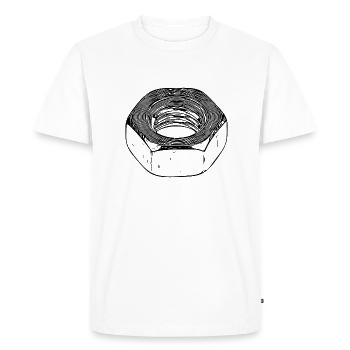 Écrou à vis avec surface vintage - T-shirt Premium bio Homme - blanc - Devant - Nico (187cm)