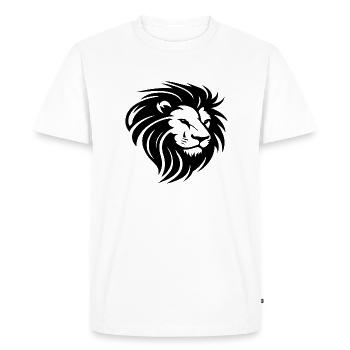 Tête de lion avec crinière - T-shirt Premium bio Homme - blanc - Devant - Nico (187cm)