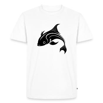 carpe koï - Mignon poisson carpe élégant - T-shirt Premium bio Homme - blanc - Devant - Nico (187cm)
