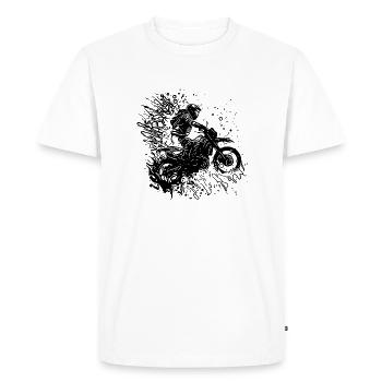 Motorcycle Tattoo Splash Racing Style - Men's Premium Organic T-Shirt - white - Front - Nico (187cm)