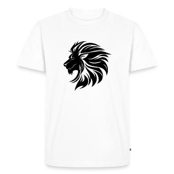 Mighty Lion Head Mane Cool Style de tatouage - T-shirt Premium bio Homme - blanc - Devant - Nico (187cm)