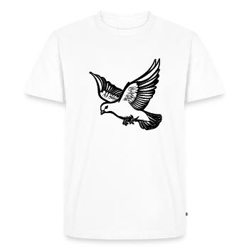 Pigeon volant sur de grandes ailes larges - T-shirt Premium bio Homme - blanc - Devant - Nico (187cm)