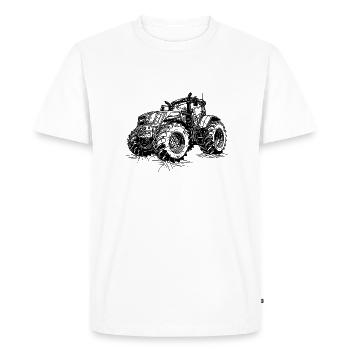 Grand tracteur de terrain Tracteur de récolte agricole - T-shirt Premium bio Homme - blanc - Devant - Nico (187cm)