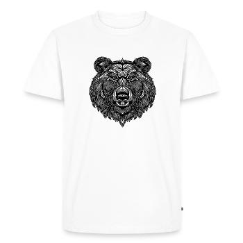 Cute shaggy bear's head - Men's Premium Organic T-Shirt - white - Front - Nico (187cm)