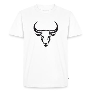 Astrologie Taureau Signe du zodiaque Mythologie du Taureau - T-shirt Premium bio Homme - blanc - Devant - Nico (187cm)