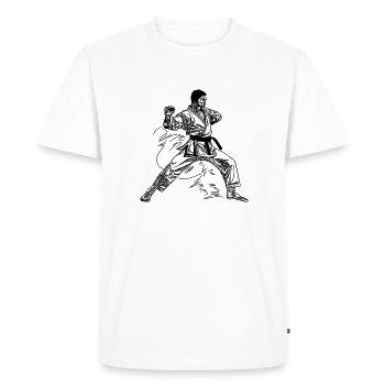 Karaté Costume Tatouage Dojo Style Fighting Spirit - T-shirt Premium bio Homme - blanc - Devant - Nico (187cm)